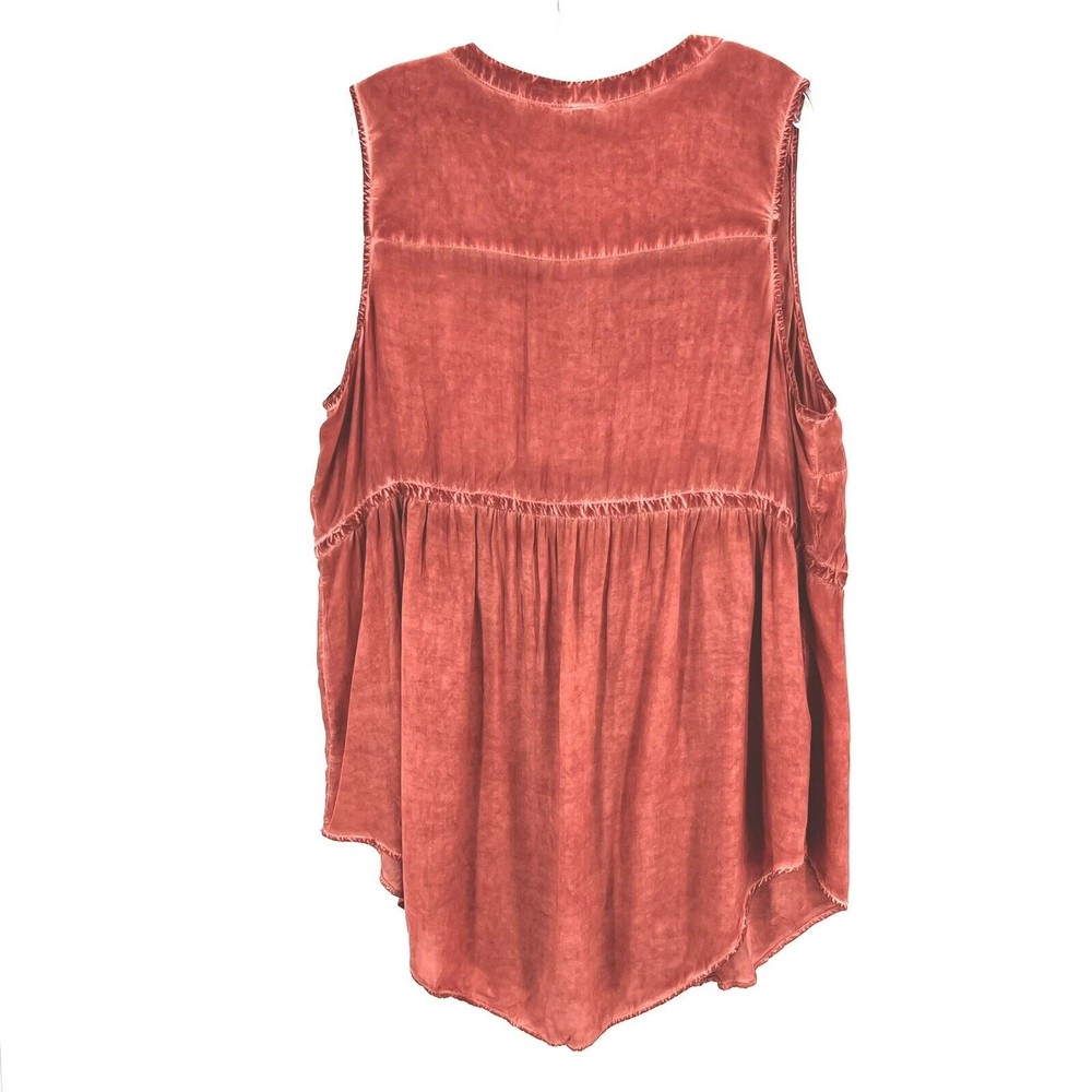 Torrid NWT Emma Rust Babydoll Sleeveless Drawstring Tunic Top Womens sz 12 - Picture 2 of 7